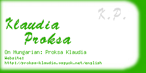 klaudia proksa business card